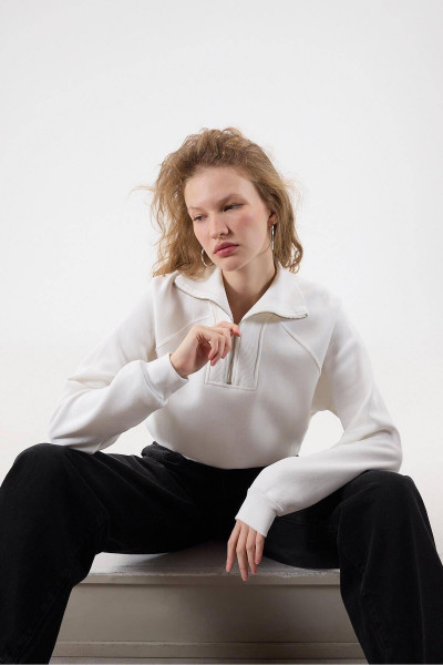 Yakası Fermuarlı Şardonlu Sweatshirt S10632-u9 Yakası Fermuarlı Şardonlu Sweatshirt S10632-u9