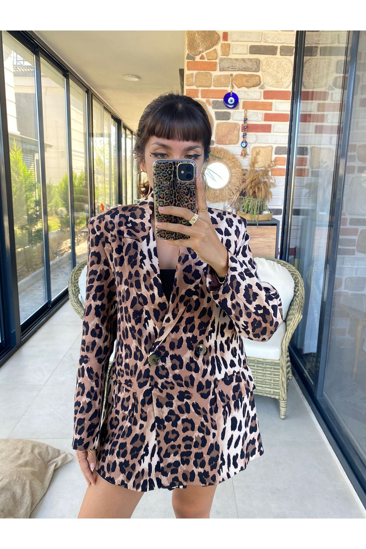 Premium Leopar Blazer Ceket Premium Leopar Blazer Ceket
