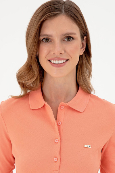 Kadın Somon Basic Polo Yaka Sweatshirt 50296941-vr047 Kadın Somon Basic Polo Yaka Sweatshirt 50296941-vr047