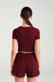 Soft Touch Yuvarlak Yaka Kısa Kol Bluz Bordo Soft Touch Yuvarlak Yaka Kısa Kol Bluz Bordo