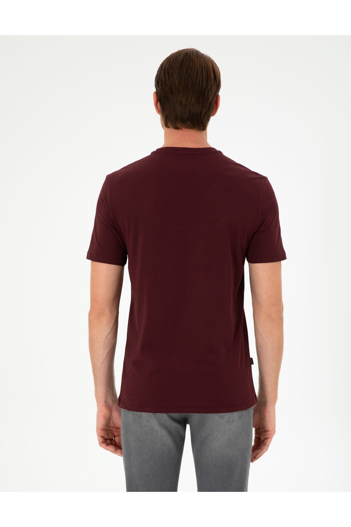 Bordo Slim Fit Basic Tişört 50306359-VR014