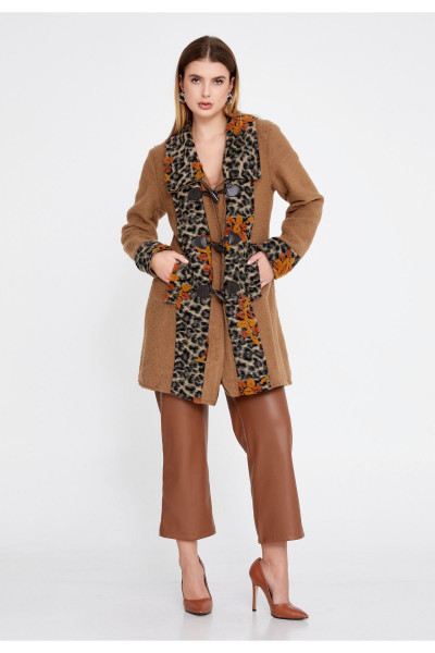 Palto Lana yün hayvan desenli normal   CLF16170_CAM Palto Lana yün hayvan desenli normal   CLF16170_CAM