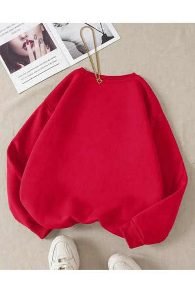 Unisex kırmızı  Sweatshirt Unisex kırmızı  Sweatshirt