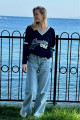 Mad Girls Lacivert Kadın Kazak Mg1279 Mad Girls Lacivert Kadın Kazak Mg1279