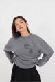 Bisiklet Yaka Soluk Efektli Sweatshirt S21723-U9