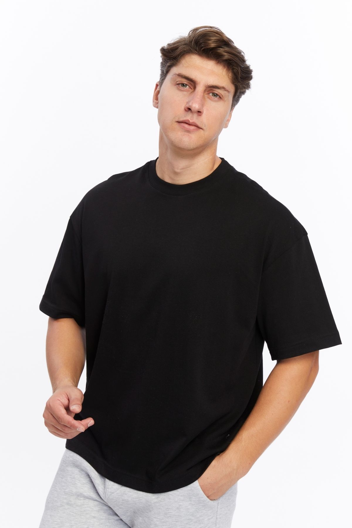 Oversize %100 Pamuk Kalın Süprem Unisex Tshirt Düz Basic Tişört