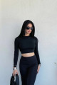 Sırt Çapraz Dekolteli Basic Crop Bluz Sırt Çapraz Dekolteli Basic Crop Bluz