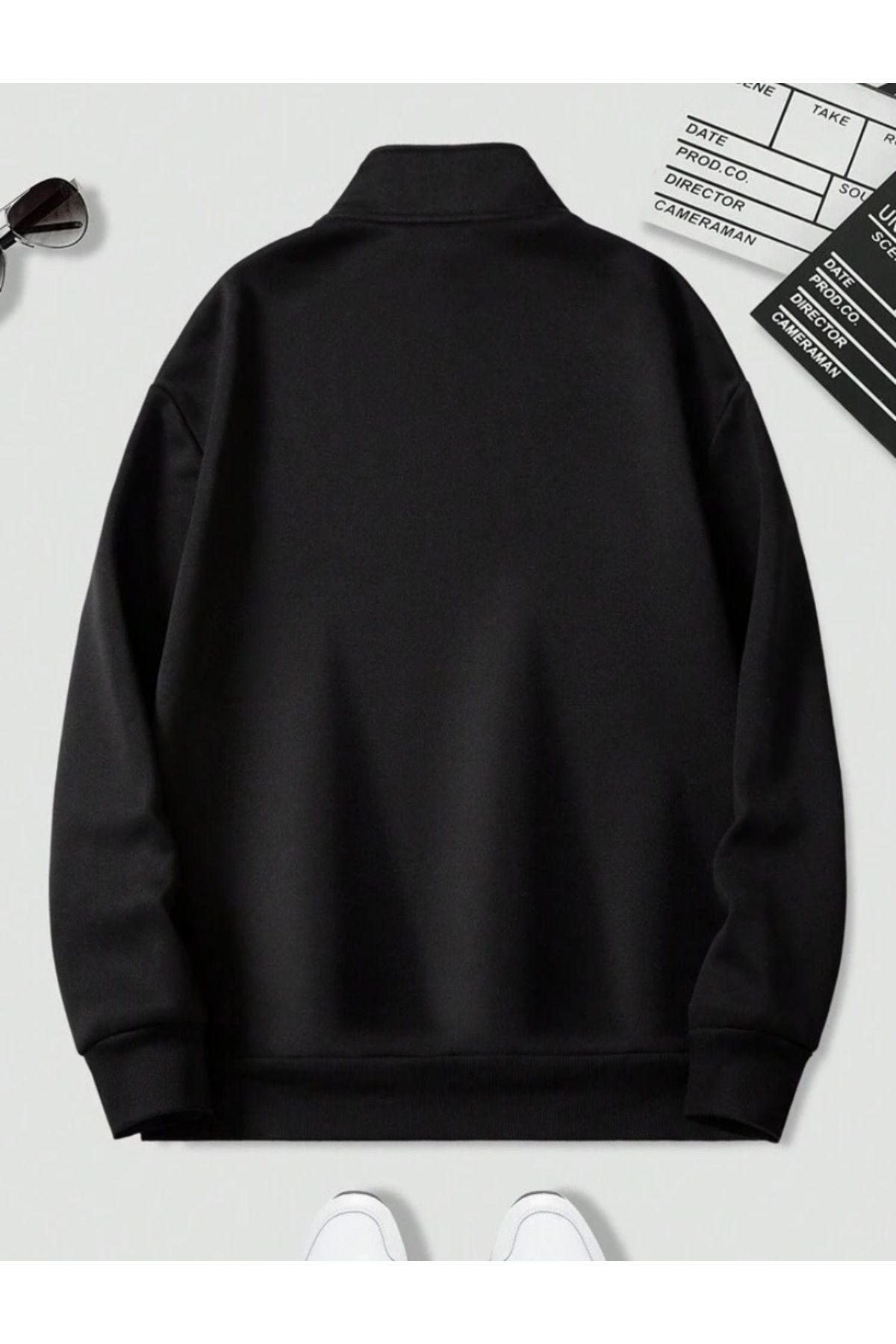 Siyah Dik Yaka Ami Baskılı Kazak Sweatshirt Siyah Dik Yaka Ami Baskılı Kazak Sweatshirt