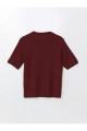 LCWAIKIKI Basic Bordo Bisiklet Yaka Kendinden Desenli Kadın Triko Hırka LCWAIKIKI Basic Bordo Bisiklet Yaka Kendinden Desenli Kadın Triko Hırka