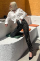 Siyah Leopar Kadın Jean Pantolon Sh175 Siyah Leopar Kadın Jean Pantolon Sh175