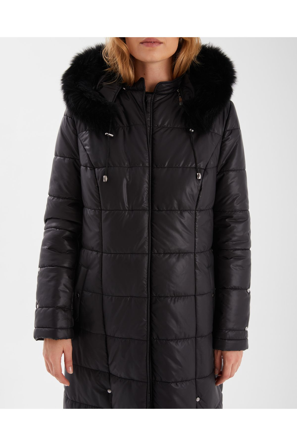 SİYAH UZUN PUFFER MANTO