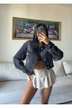 Trend LAZERLİ YIKAMALI Crop Kot Ceket Trend LAZERLİ YIKAMALI Crop Kot Ceket