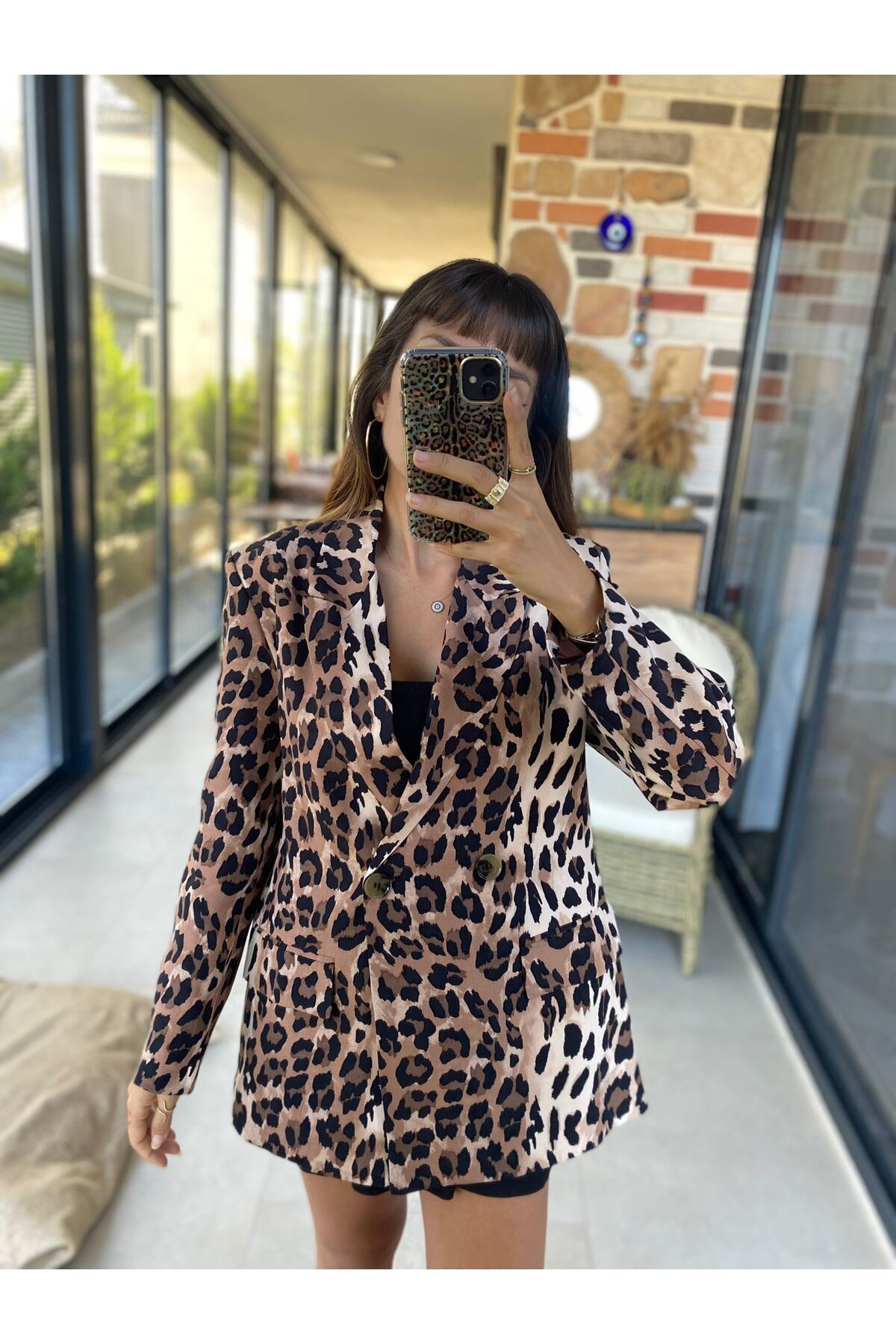 Premium Leopar Blazer Ceket Premium Leopar Blazer Ceket