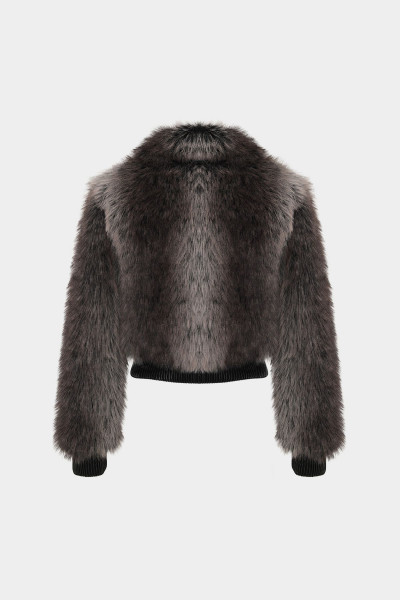 Premium Bebe Yaka Fermuarlı Suni Kürk Kadın Bomber Mont Premium Bebe Yaka Fermuarlı Suni Kürk Kadın Bomber Mont