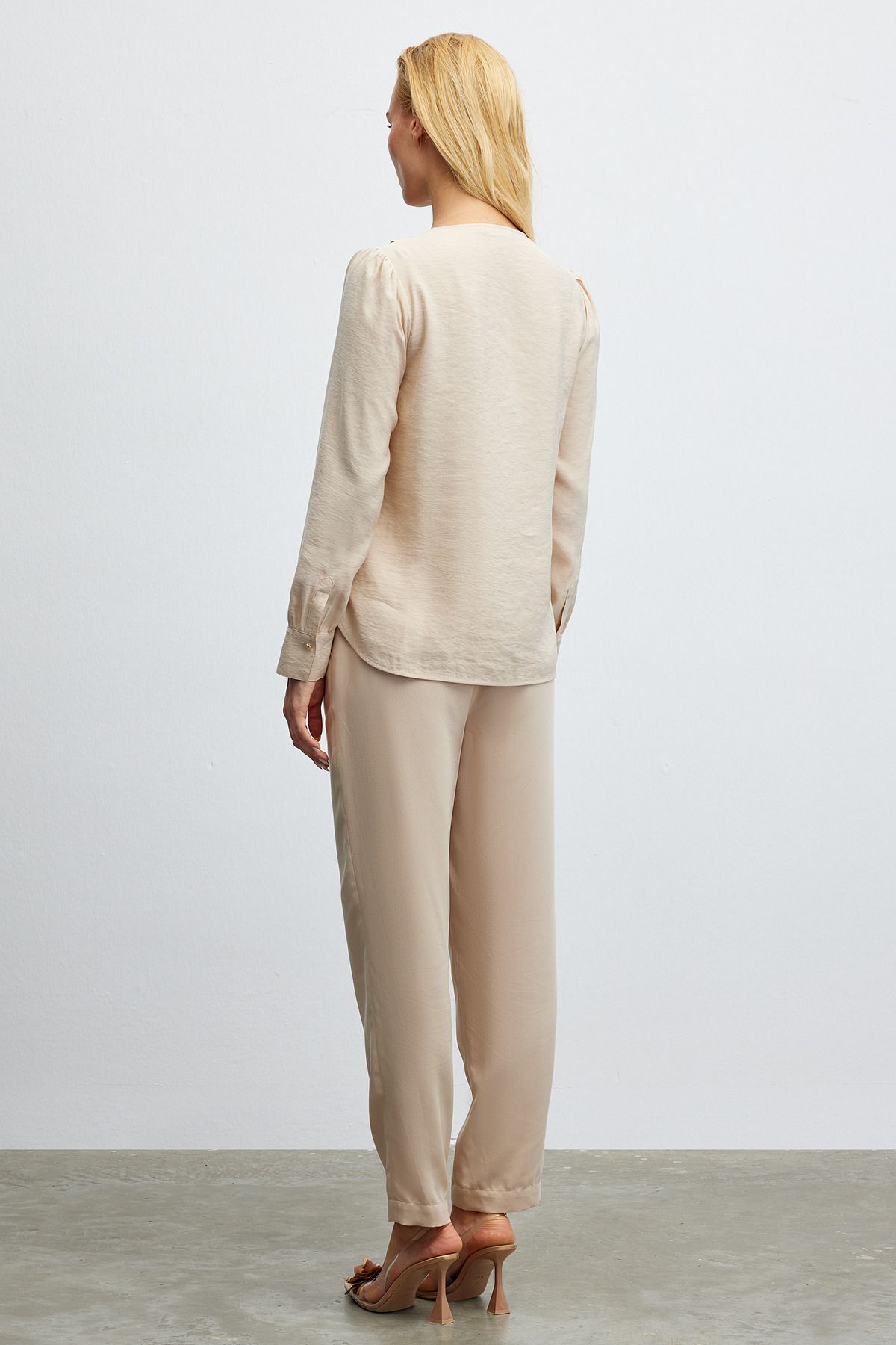 Kruvaze Yaka Bluz Kruvaze Yaka Bluz