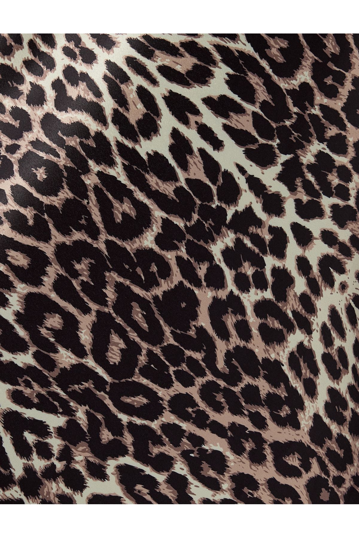 Slim Fit A Kesim Leopar Desenli Uzun Saten Etek Slim Fit A Kesim Leopar Desenli Uzun Saten Etek