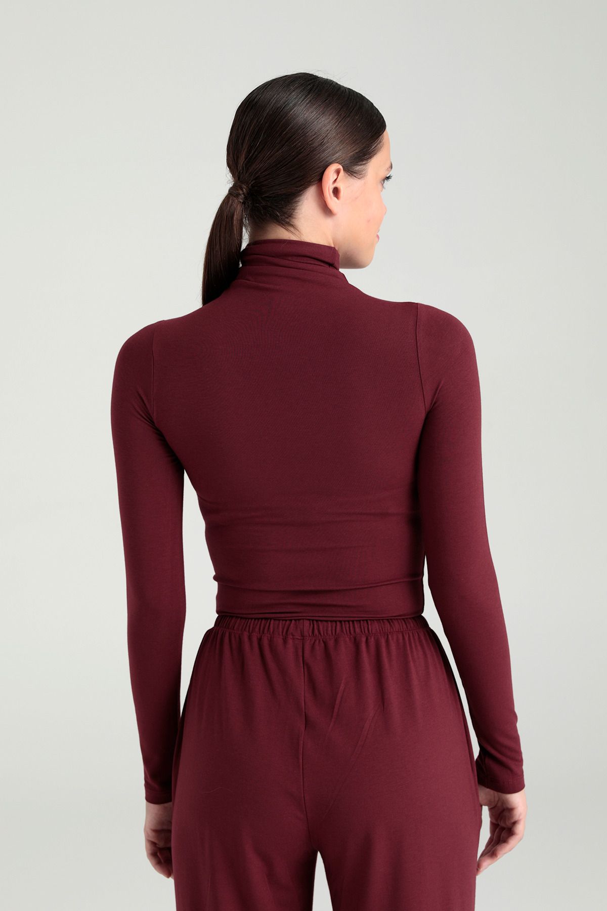 Ultra Soft Balıkçı Yaka Bluz Bordo