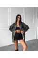 Leopar Desenli Gabardin Ceket Leopar Desenli Gabardin Ceket