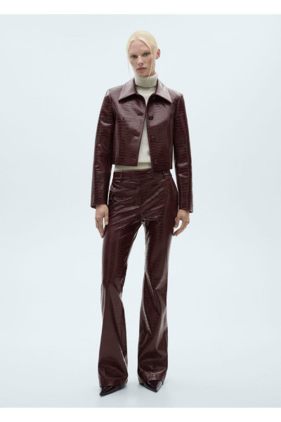 Timsah Derisi Görünümlü Kısa Ceket Timsah Derisi Görünümlü Kısa Ceket