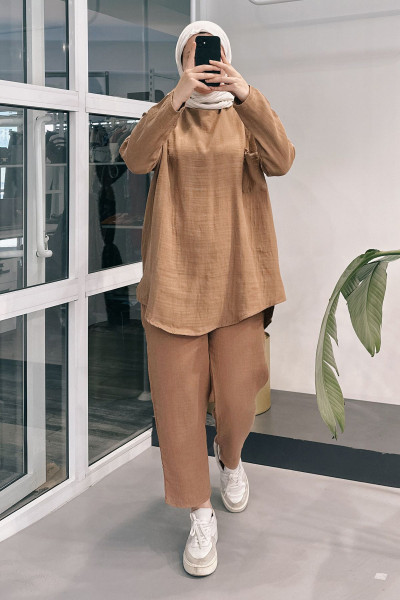 Müslin Camel İkili Takım   MA190 Müslin Camel İkili Takım   MA190