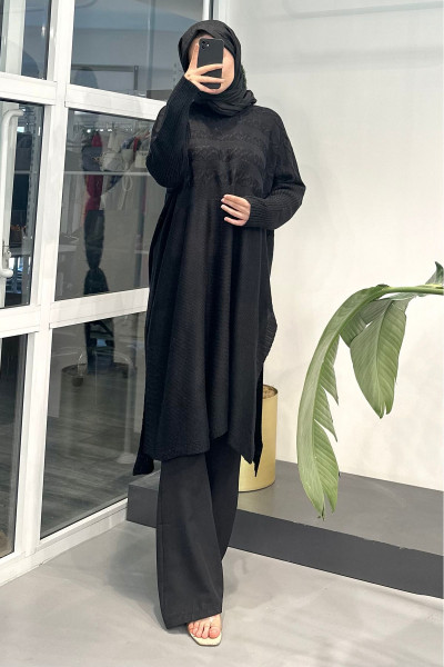 Uzun Siyah Triko Tunik MA187 Uzun Siyah Triko Tunik MA187