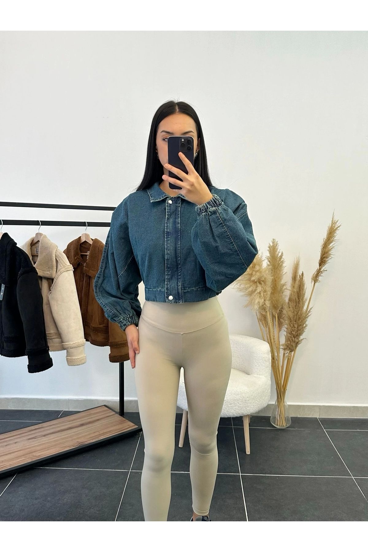 Yarasa Balon Kol Denim Ceket Yarasa Balon Kol Denim Ceket