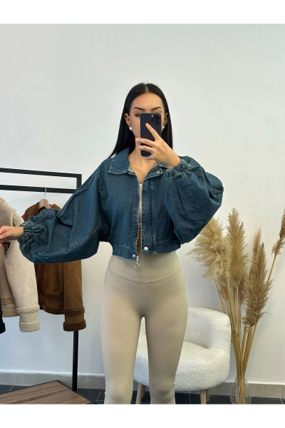Yarasa Balon Kol Denim Ceket Yarasa Balon Kol Denim Ceket