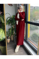 Oversize Bol Kesim Yarım Balıkçı Yaka Fitilli Triko Tesettür Elbise 38-44 Beden Arası Oversize Bol Kesim Yarım Balıkçı Yaka Fitilli Triko Tesettür Elbise 38-44 Beden Arası