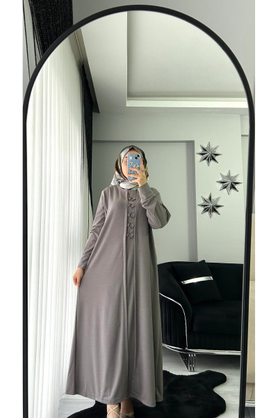 Oversize Halkalı Fitilli Tesettür Elbise Oversize Halkalı Fitilli Tesettür Elbise
