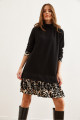 Kadın Siyah Şal Garnili Selanik Elbise ELB-19000965 Kadın Siyah Şal Garnili Selanik Elbise ELB-19000965