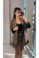 Oversize leopar ceket