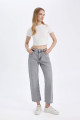 Straight Fit Yüksek Bel Bilek Boy Jean Yıkamalı Pantolon 3192081 Straight Fit Yüksek Bel Bilek Boy Jean Yıkamalı Pantolon 3192081