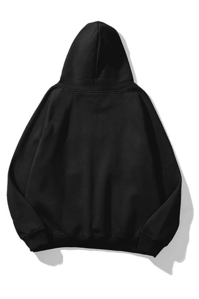 Siyah Unisex Oversize  Reverse Parıltılı Taş Baskılı Sweatshirt Siyah Unisex Oversize  Reverse Parıltılı Taş Baskılı Sweatshirt