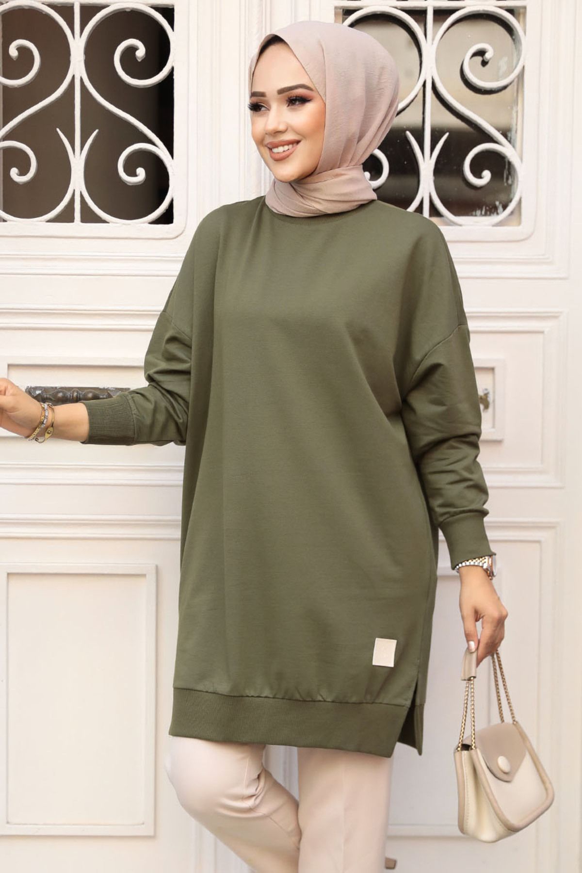 Haki Tesettür Tunik 30644HK