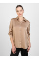 Sedef Düğme Detaylı Saten Tunik - Natural - Refka Sedef Düğme Detaylı Saten Tunik - Natural - Refka