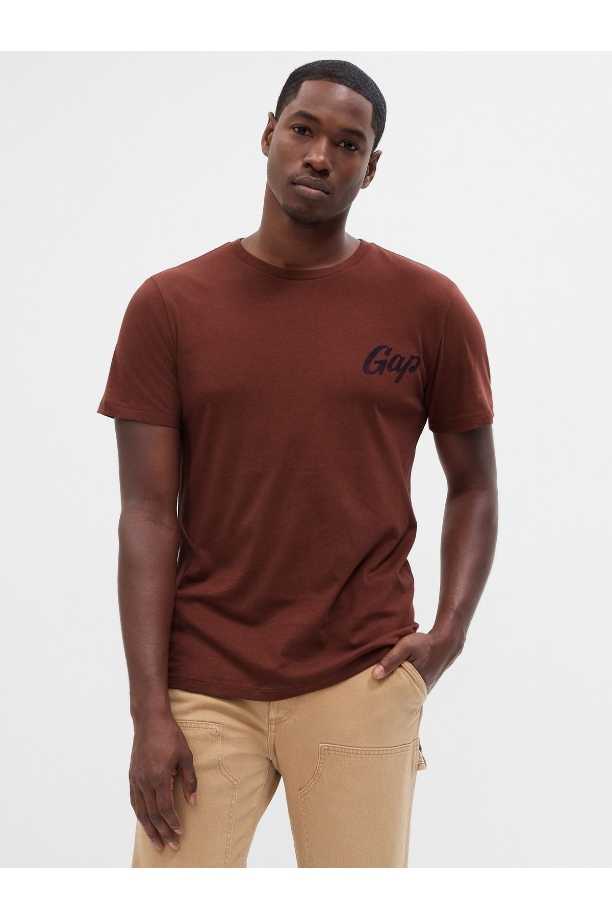 Erkek BURNT RUSSET 185 Gap Logo Grafikli T-Shirt