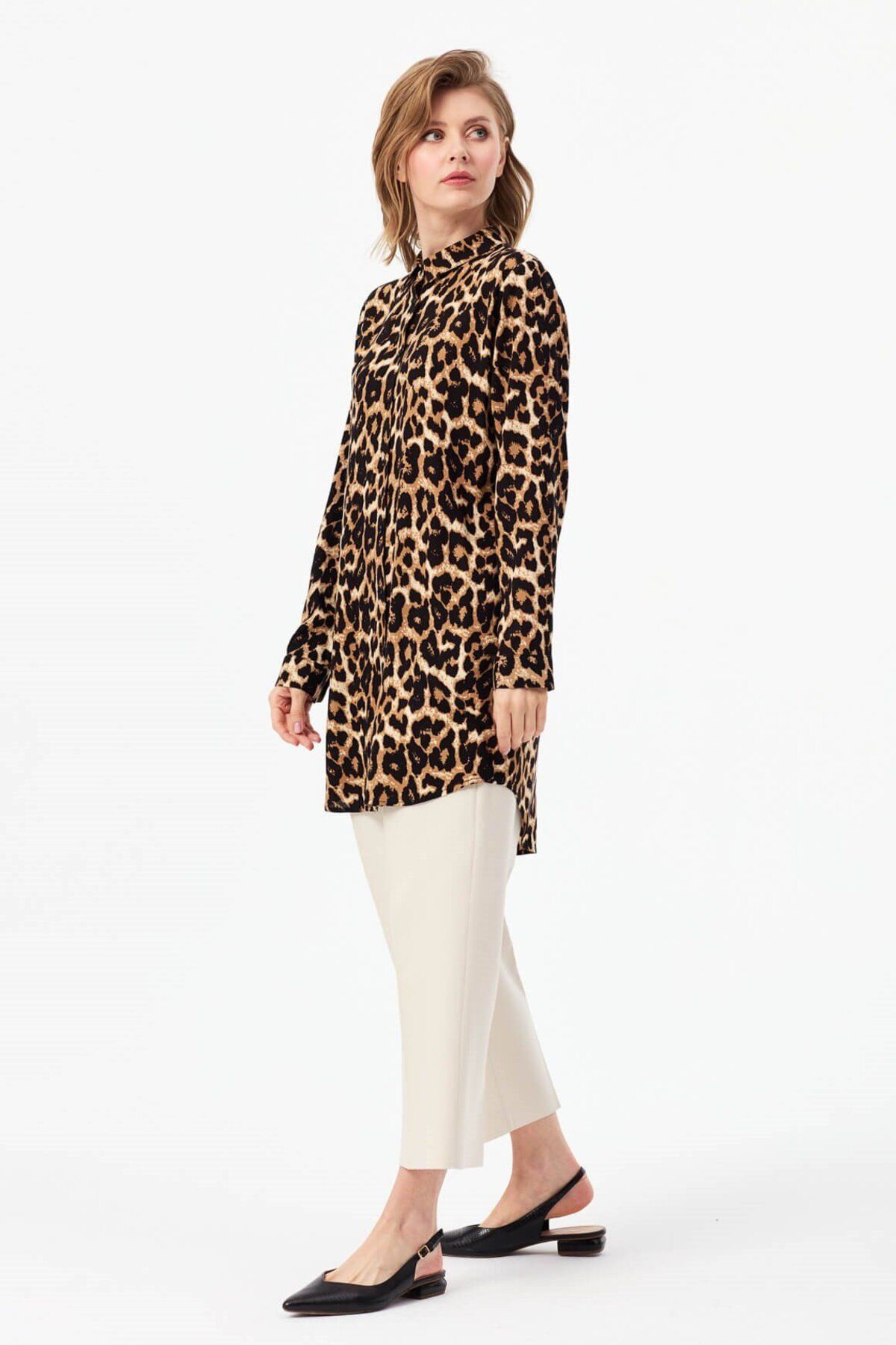 Leopar Desenli Tunik Kahve Leopar Desenli Tunik Kahve