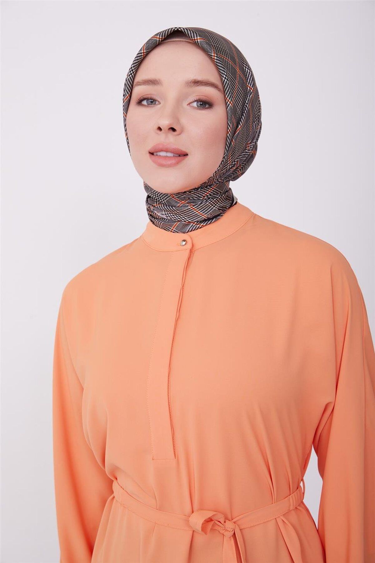 Lastikli Kemerli Tunik 23k4701 Mandarin