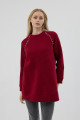 Taş Detaylı Parçalı Sweatshirt - Bordo Taş Detaylı Parçalı Sweatshirt - Bordo