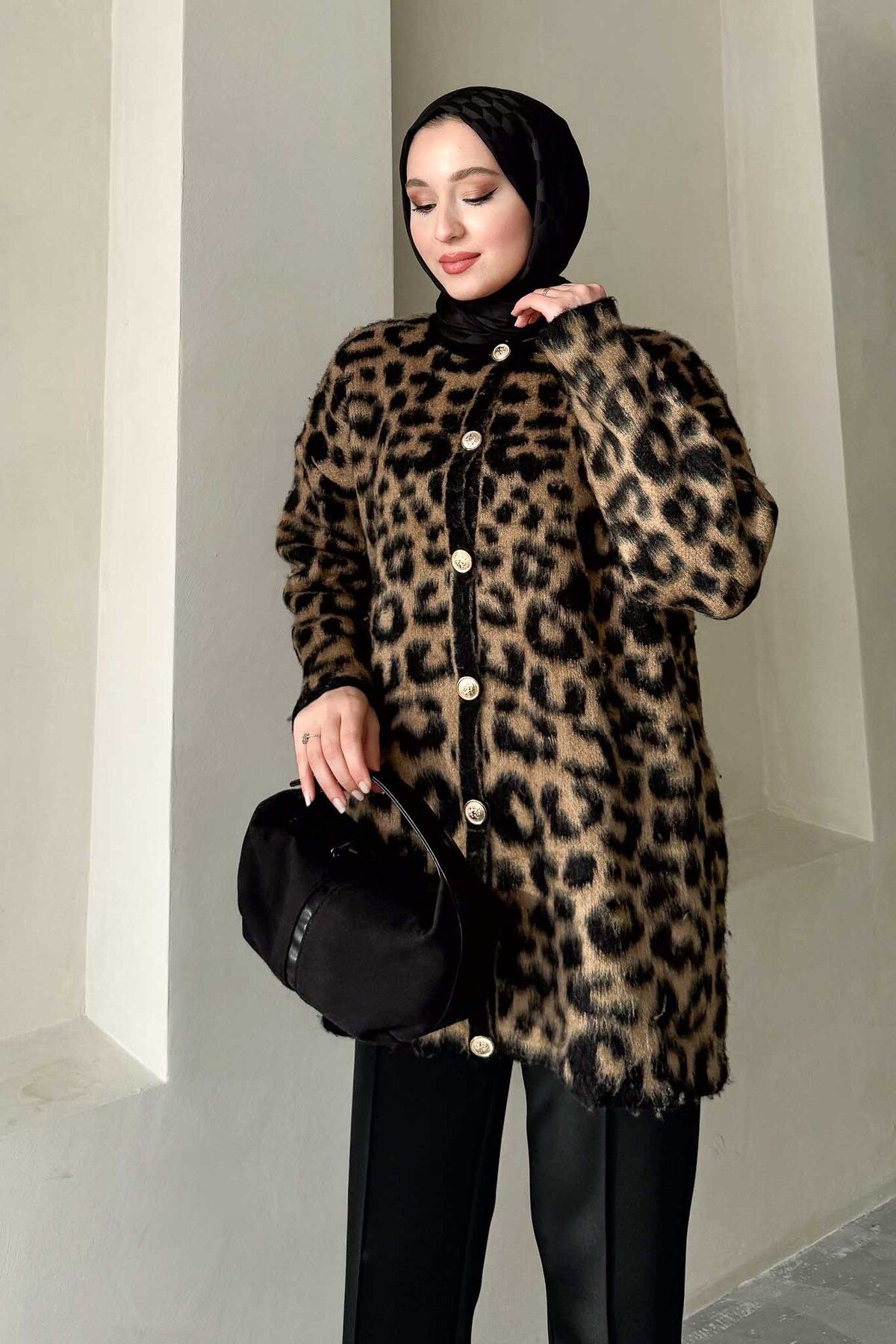 Leopar Desen Hırka Leopar Desen Hırka