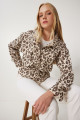 Leopar Desenli Gabardin Ceket BEJ KAHVERENGİ LSA0003 Leopar Desenli Gabardin Ceket BEJ KAHVERENGİ LSA0003