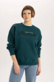 Relax Fit Bisiklet Yaka Baskılı Kalın Sweatshirt B6586ax23wn