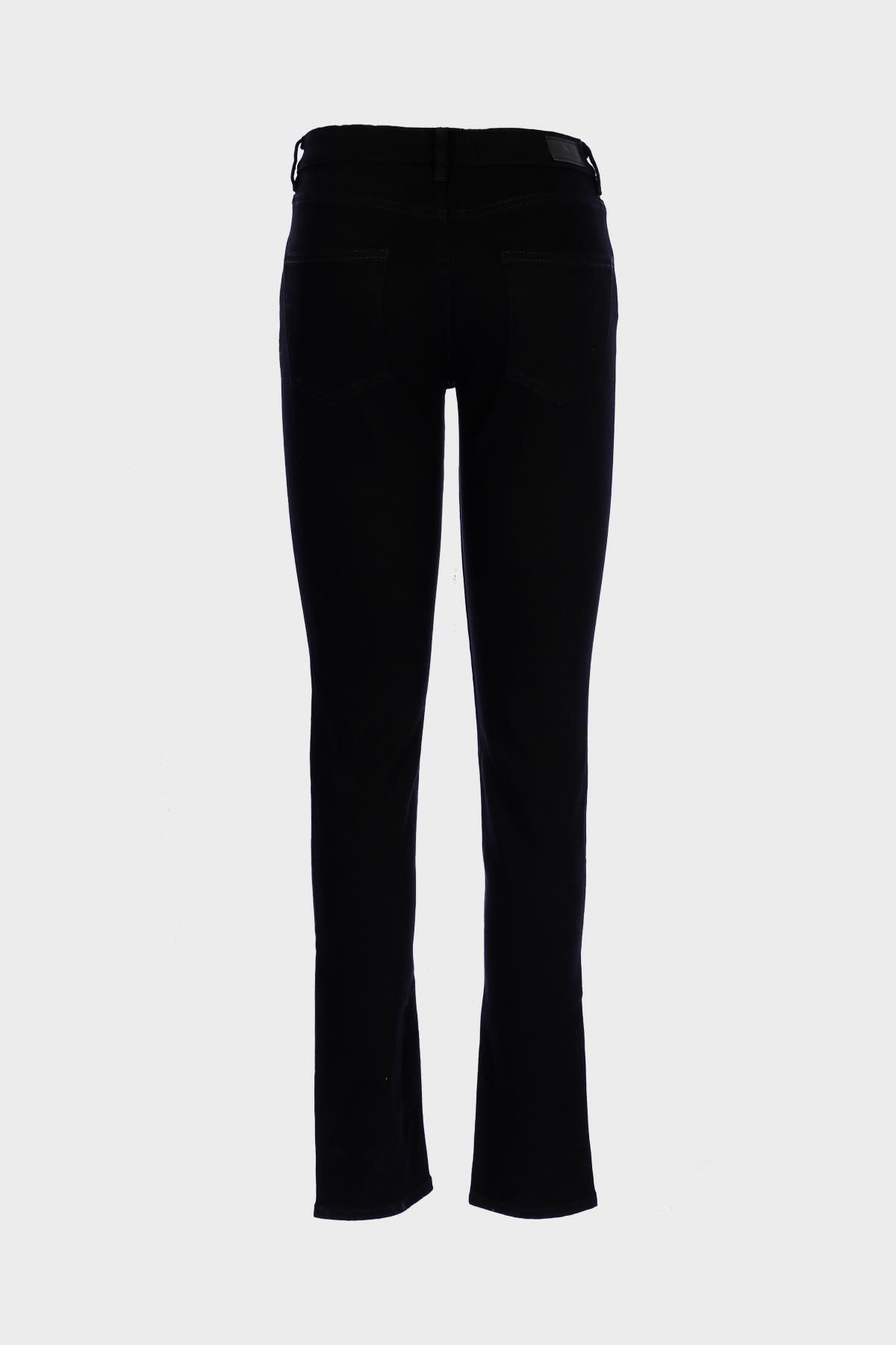 Sydney Siyah Yüksek Bel Patı Fermuarlı Slim Straight Jean Pantolon C 4529-066