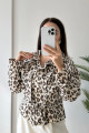 RBN038 99481 Kol Kemer Detay Leopar Ceket LEOPAR RBN038 99481 Kol Kemer Detay Leopar Ceket LEOPAR