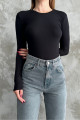Siyah Bisiklet Yaka Basic Uzun Kollu Body Siyah Bisiklet Yaka Basic Uzun Kollu Body