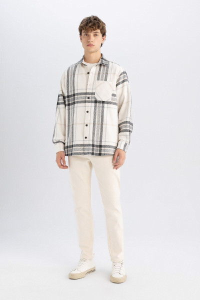 Regular Fit Polo Yaka Kareli Oduncu Flanel Uzun Kollu Gömlek D4133AX24WN Regular Fit Polo Yaka Kareli Oduncu Flanel Uzun Kollu Gömlek D4133AX24WN