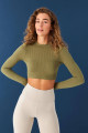 Uzun Kol Seamless Crop Bluz B0409-l5 Uzun Kol Seamless Crop Bluz B0409-l5