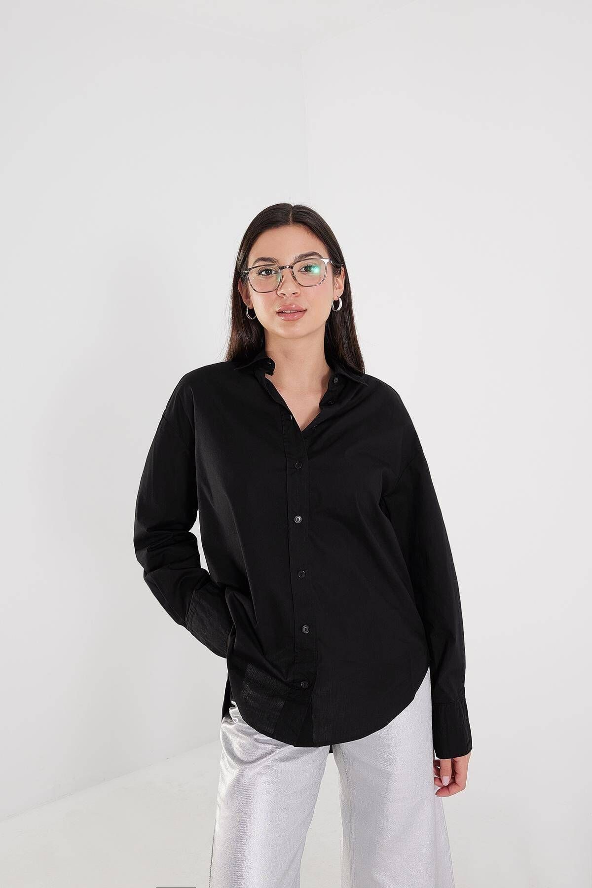 Düğmeli Oversize Basic Gömlek G22-11469-Y10