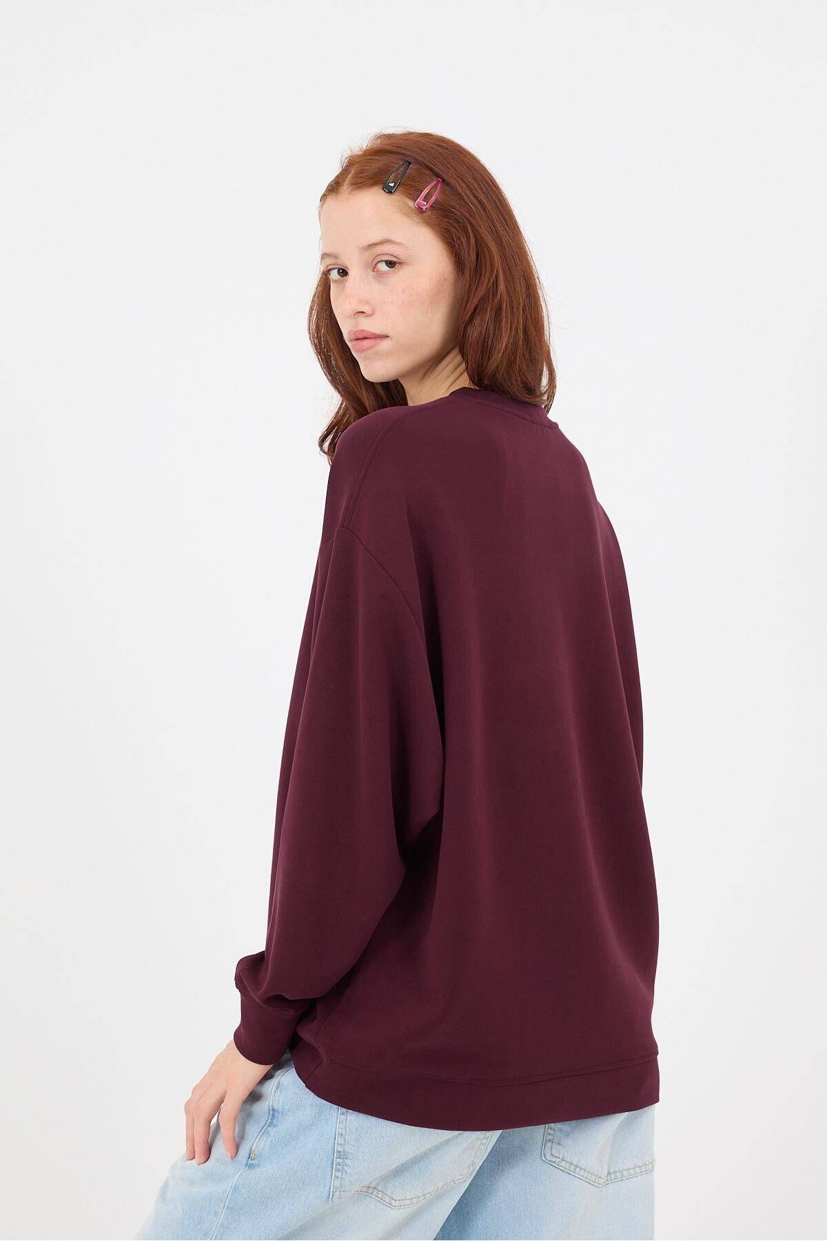 Bisiklet Yaka Oversize Modal Sweatshirt S16801-U11