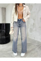 Kadın Soluk Efekt Vintage Yüksek Bel Wide Leg Jeans Kadın Soluk Efekt Vintage Yüksek Bel Wide Leg Jeans